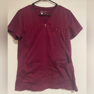 Adar Burgundy Women's Scrub Set